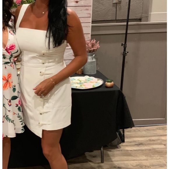 NWT MILA IVORY BUTTON-FRONT MINI DRESS - Picture 5 of 5